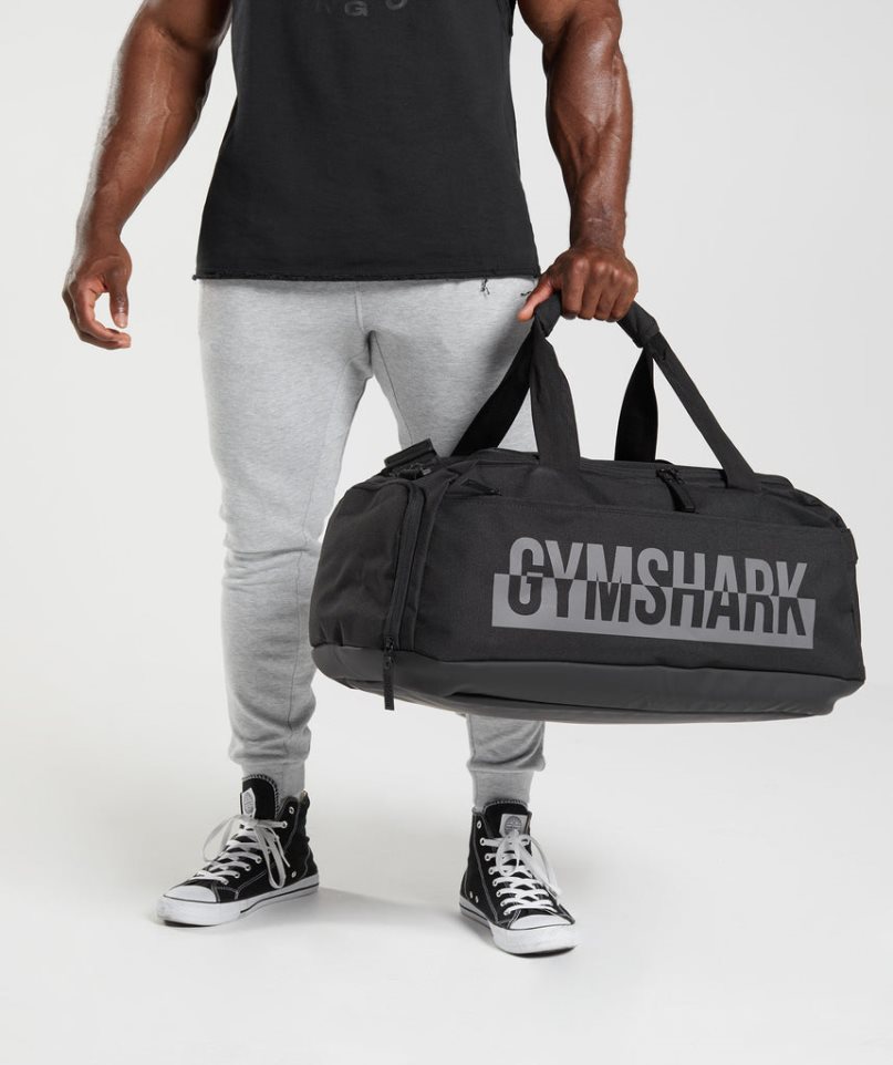 Gymshark Bold Gym Sports Bag Black | NZ 3RCTBP